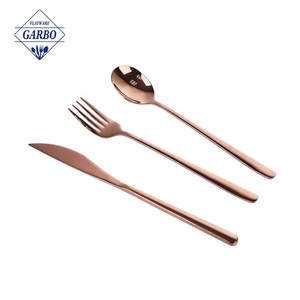 Tenedor de cena de acero inoxidable de oro rosa cubiertos de pulido brillante vajilla para restaurante hogar - Product Image 2