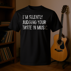 T-shirt Musicien - Je juge silencieusement votre goût en matière de musique - Noir - Adulte - Unisexe - Product Image 3