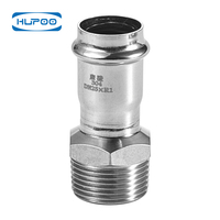 Adaptateur de transition à raccord pressé vers filetage femelle, forgé et poli, en acier inoxydable SS304, base ronde pour tuyauterie de gaz et CVC