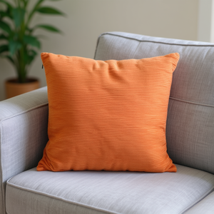 Cuscino in ciniglia arancione 60x60 cm - Cuscini e guanciali - Product Image 1