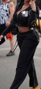 Completo da <span class=keywords><strong>donna</strong></span> completo tuta sportiva pesante per <span class=keywords><strong>donna</strong></span> due pezzi comodo Jogger Set <span class=keywords><strong>cotone</strong></span> alta qualità tuta svasata da <span class=keywords><strong>donna</strong></span> - Product Image 6