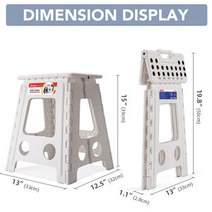 Оптовый поставщик: 16-дюймовый толстый складной пластиковый табурет для сада и кухни, сверхпрочный пластиковый стул - Product Image 4
