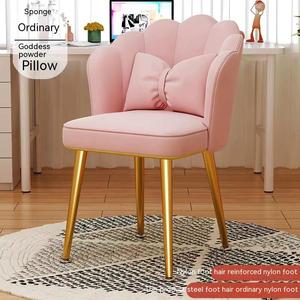 Silla de terciopelo de estilo nórdico <span class=keywords><strong>para</strong></span> el hogar, sillón moderno con reposabrazos, muebles de dormitorio, taburete de maquillaje, color rosa - Product Image 3