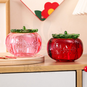 Darz Crystal Persimmon Jar Ornament 1-3L Multifunction Storage Living Room Decorative <b>Candy</b> <b>Box</b> Accessories - Product Image 2