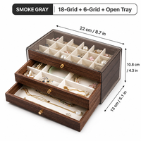 Multi Drawer Jewelry Box Large Capacity Wooden Jewellery Storage Organizer With Removable Velvet Trays