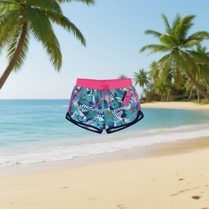 Sf61 Pantaloncini da Donna con Stampa Tropicale ad Asciugatura Rapida in Spandex e Poliestere con Coulisse in Vita, Costume da Bagno Casual con Tasche - Product Image 2