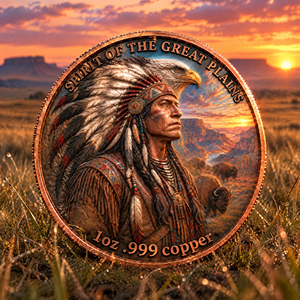 Pièce de monnaie commémorative en cuivre « <span class=keywords><strong>Grand</strong></span> <span class=keywords><strong>Chef</strong></span> des Peuples des Grandes Plaines » de collection, pièce souvenir, artisanat métallique avec coffret cadeau - Product Image 3