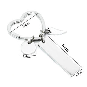 Yeni moda gül altın gümüş alman anahtarlık geçmek auf dich auf paslanmaz çelik kalp şeklinde halka kanat kolye ile Boy kızlar için - Product Image 6