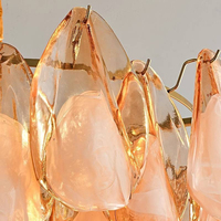 Lustre en verre à pétales de style vintage français, luminaire suspendu LED de luxe pour villa, salon, chambre à coucher, salle à manger, hôtel