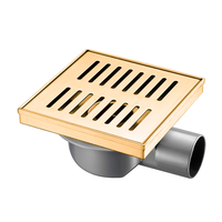 Siphon de sol en acier inoxydable 304 avec sortie latérale, noir, argent, or, anti-odeur, pour carrelage, toilettes, balcon, salle de bain