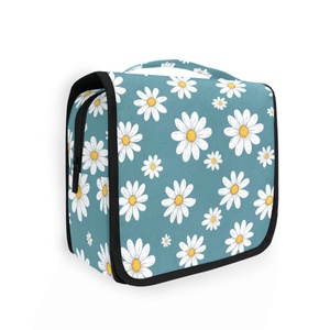 กระเป๋าเครื่องสำอางแบบพกพา ลายดอกเดซี่ ดีไซน์เฉพาะตัว กันน้ำ มีซิป พร้อมโลโก้สั่งทำ สำหรับแขวนในกระเป๋าเดินทาง สำหรับผู้หญิง - Product Image 2