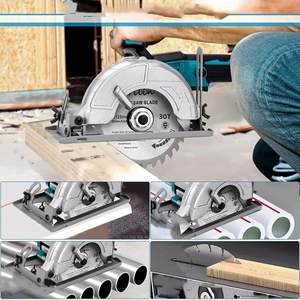 <span class=keywords><strong>Scie</strong></span> <span class=keywords><strong>circulaire</strong></span> sans fil sans balais de 5 pouces, 6500 tr/min, compatible avec batterie 18V, lame de 20 mm, <span class=keywords><strong>règle</strong></span> graduée, compacte, 300W, coupe de 150 mm - Product Image 3