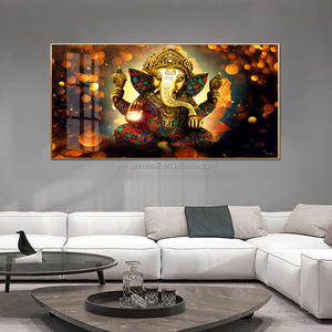 Home Decor Lord Ganesha Hindoe Goden Canvas Foto <span class=keywords><strong>Ganesh</strong></span> Posters Grote Ganesha Glas Schilderen - Product Image 2