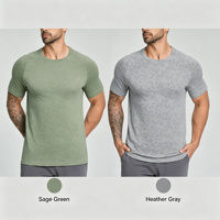 T-shirt à manches courtes pour homme, col rond, jacquard sans couture, séchage rapide, haut de sport pour la salle de sport, l'entraînement, la randonnée en plein air, le trekking, la tenue à domicile