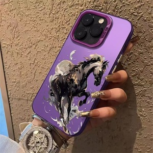 Đẹp mô hình con ngựa in laser cứng PC TPU điện thoại di động Bìa trường hợp đối với iPhone x XR XS max 11 12 13 14 15 16 Pro Max 17 - Product Image 2