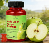 Bonbons gélifiés fonctionnels au vinaigre de cidre de pomme pour adultes, ODM OEM, multivitamines B12, niveaux d'énergie normaux, santé intestinale, 60 gommes