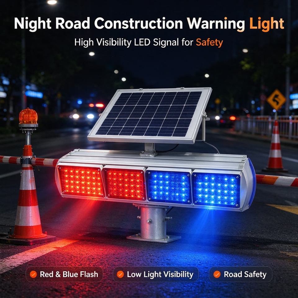 Blue. Be Icon Langshuo Red Blue Solar Flashing Beacon LED Warning Light Double Sided ...