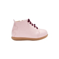 Bottines roses en cuir véritable avec lacets et fermeture éclair pour filles, nouveau Design