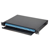 Panel patch fiber optik 24 port tipe rak geser 1U 19'' ODF full load LC duplex