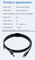Kabel Pengisian Cepat & Data 65W PD USB-C ke DC 4.5*3.0 dari Aluminium Alloy dengan Selubung PVC untuk Penggunaan Komputer