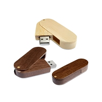 Clé USB pivotante personnalisée en bois naturel écologique 2.0 pour cadeaux d'entreprise