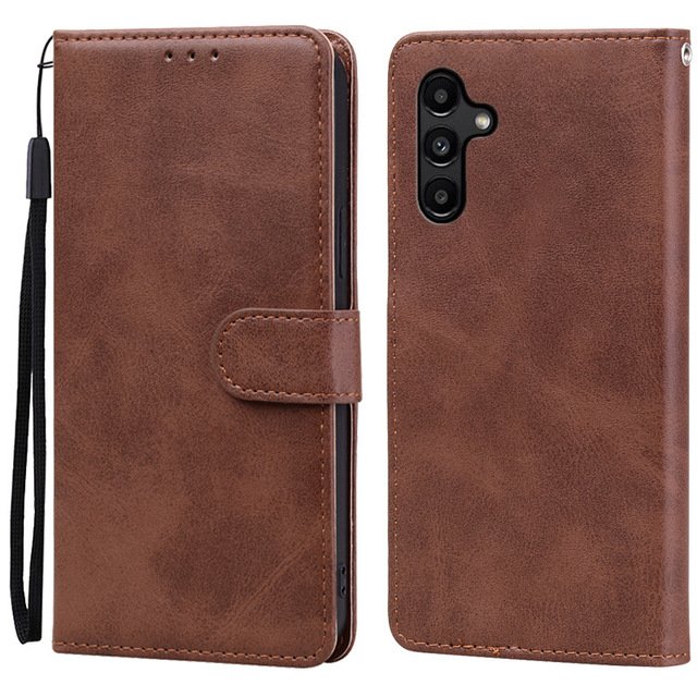 TPU PU Business Phone Cover for Samsung A56 A55 PU TPU Leather Flip Card Wallet with Wrist Strap Phone Case for Galaxy A36