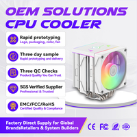 Pendingin CPU untuk Intel LGA 1700 1200 115X dan AMD AM5 AM4 6 Heat Pipe Dual Tower 120mm 4-Pin PWM ARGB Pendingin Udara Heatsink