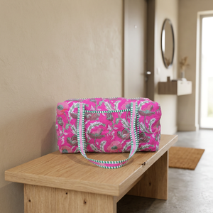 Pink Floral Weekender Bag Duffle Bags for Women Large Travel Overnight Weekender Travel Bags Large Capacity <b>Soft</b> fabric Duffel - Product Image 3