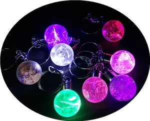 Wholesale Custom Cute Natural Healing Led Crystal Ball Keychain
