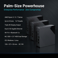 Mini PC con CPU AMD R5-5500U, 2*DDR4-3200Mhz, 8/16GB de RAM, 256/512/1T M.2 SSD, Compatible con Salida HD, Mini PC Compatible con Linux y Windows 11