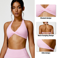 Hete Uitverkoop Halterhals Twist Yogabeha Aan De Voorkant, Comfortabel Ademend, Sneldrogend, Zacht, Hoog-Elastische Outdoorsportsportkleding
