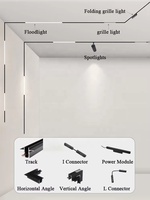 Projecteur LED magnétique moderne de 15 mm pour rail, grille lumineuse pour plafond de salon 3000K 4000K 6000K