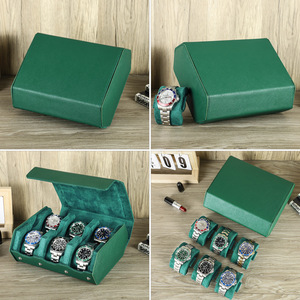 Nouvelle boîte de rangement pour montres en cuir Saffiano à 6 emplacements, portable, antichoc, pour collectionneur de montres mécaniques - Product Image 2