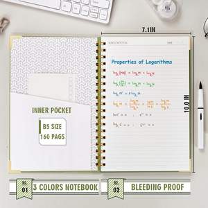 Agenda Personalizada de 18 Meses, Tamaño B5, Cubierta de Cuero Clásico, Papel, <span class=keywords><strong>Semanal</strong></span>, Diaria, Mensual, Encuadernación en Espiral, Diario Térmico <span class=keywords><strong>para</strong></span> <span class=keywords><strong>Estudiantes</strong></span> - Product Image 3