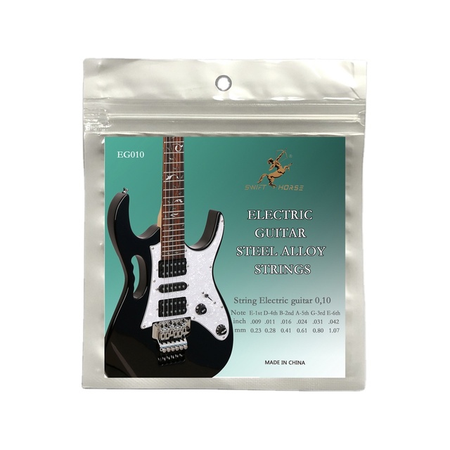 Wholesale Cheap High Quality Steel Electric Guitar Strings OEM 6-Piece Set Swift Horse Brand Musical Instrument Accessories