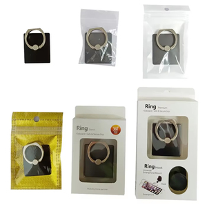 Support de téléphone portable en plastique avec anneau de maintien et béquille, motifs Chat, Ours, Trèfle, formes carrée, ronde, ovale - Product Image 5