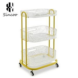 Manufacturer Wholesale High-Grade Transparent Acrylic Salon <b>Trolley</b> Cart with 360 Degree Wheels for Beauty & Nail Salons Hotels - Product Image 2