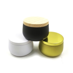 Matte Black Round Metal 8oz Candle Jars Packaging <b>Boxes</b> Candle Jars Refillable <b>Empty</b> Tin Jars for Candle - Product Image 3