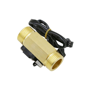 B6 copper water flow sensor Hall <strong>turbine</strong> <strong>flowmeter</strong> 6-pin external ribbon temperature detection G3/4 interface - Product Image 2