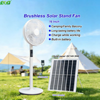 12/16 Inch Oplaadbare Zonneventilator Thuis Camping Zonnepaneel Batterij Gear Display USB-uitgang Nachtlampje Muggenwerende Lamp
