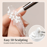 BORN PRETTY 5ml Gel Sculptant Solide 5D Blanc Pur Sans Résidu, Marque Privée, Gel de Sculpture 3D pour Nail Art, Facile à Modeler et à Relier en Relief pour Motifs Floraux