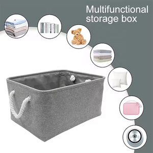 Homeplus Maßgefertigter Umweltfreundlicher Baumwoll- und Leinen-Aufbewahrungskorb mit Griffen, Funktional für Organisierte Aufbewahrung - Product Image 4