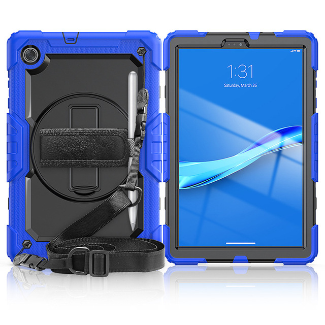 2023 Shockproof Rugged Silicone+PC Case with Kickstand & Screen Protection for Tab M10 Plus (TB-X606F)