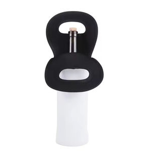 Sac fourre-tout pour bouteille de vin personnalisée avec manchon de Noël portable isolé blanc en néoprène - Product Image 3