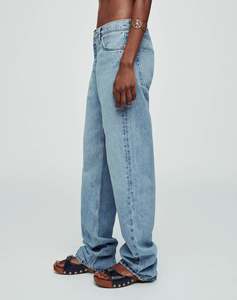 Pantalones <span class=keywords><strong>vaqueros</strong></span> de moda de tiro bajo para <span class=keywords><strong>mujer</strong></span> personalizados, pantalones <span class=keywords><strong>vaqueros</strong></span> <span class=keywords><strong>rectos</strong></span> holgados de longitud completa para <span class=keywords><strong>mujer</strong></span>, pantalones <span class=keywords><strong>vaqueros</strong></span> de pierna ancha holgados para <span class=keywords><strong>mujer</strong></span> - Product Image 4
