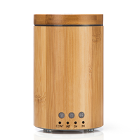 Diffuseur d'arômes en bambou véritable 160 ml 7 lumières LED - Arrêt automatique sans eau Télécommande/WIFI