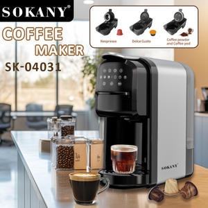 Machine à café électrique 3-en-1 SOKANY SK-04031 en acier inoxydable, combinant expresso et capsules - Product Image 3
