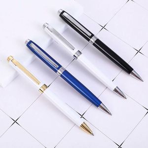 Stylo bille en métal pas cher en gros, encre bleue/noire 1,0 mm, logo personnalisé, stylo rotatif pour cadeau promotionnel d'hôtel - Product Image 1