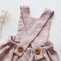 Combinaison complète personnalisée ODM pour enfants, barboteuse sans manches de haute qualité, vêtements pour bébés, barboteuse unie pour bébés, barboteuses en lin à volants pour bébés