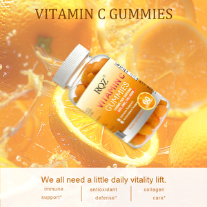 थोक विटामिन सी गुम्मस 60 पीसी/100 मिलीग्राम डी 3 जस्ता कोलेजन प्रतिरक्षा एंटीऑक्सिडेंट पूरक - Product Image 3